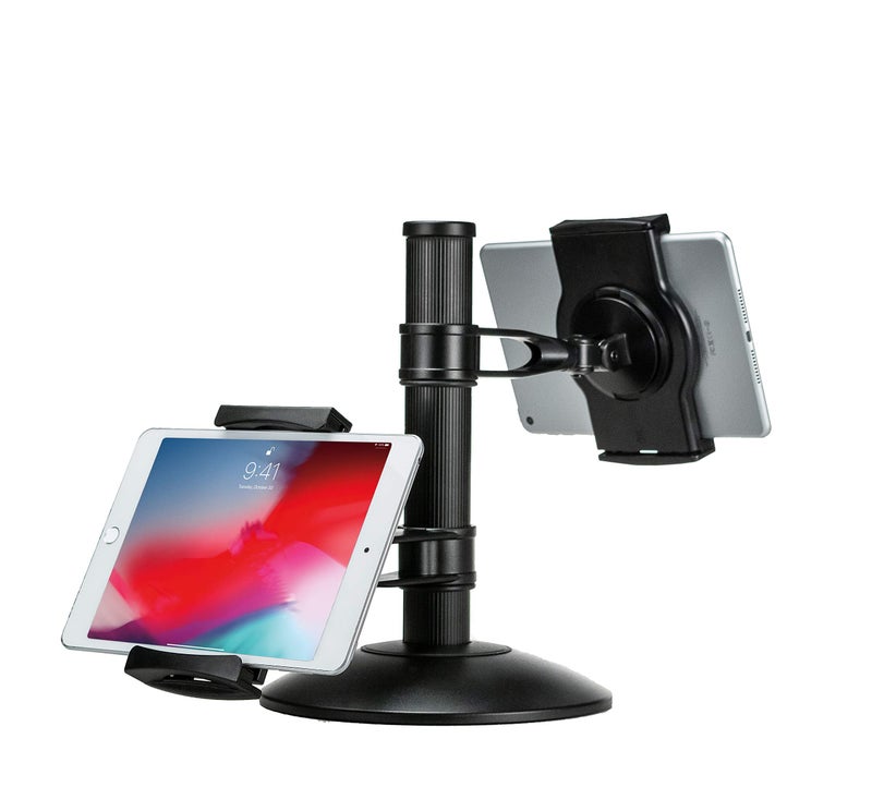 CTA Digital Dual Tablet Mount - CTA Quick-Connect Dual Tablet Mount with Height-Adjustable Arms for iPad Air 1-4, and Tablets up to 10â€ in Length (PAD-QC2M) - Image 5